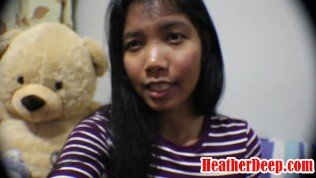 10 Weeks Pregnant Thai Teen Heather Deep gives blowjob and gets cum in mouth and swallows