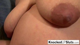 Pregnant hottie wants her swollen tits covered in cum